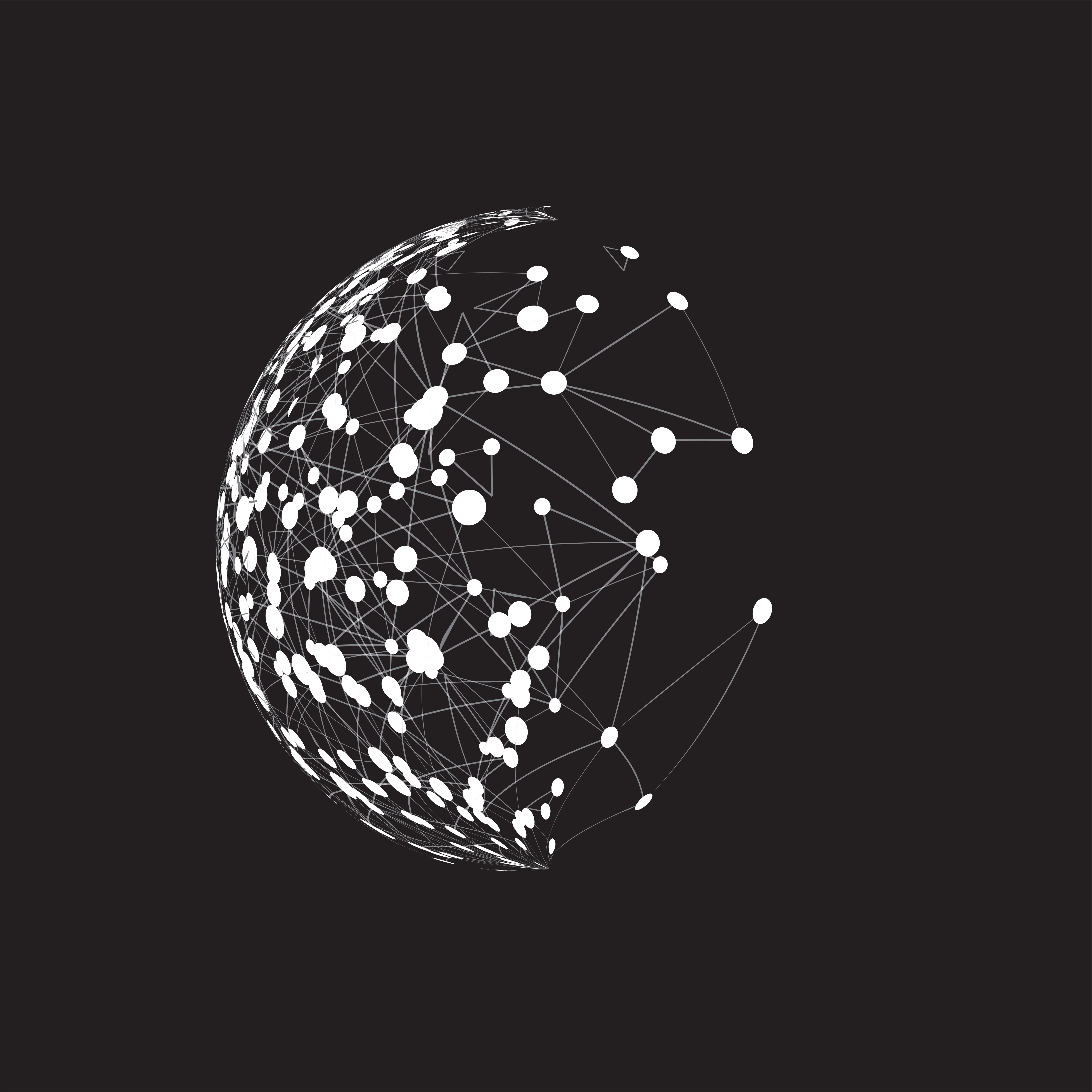 World globe on a black background, vector illustration 306009 Vector