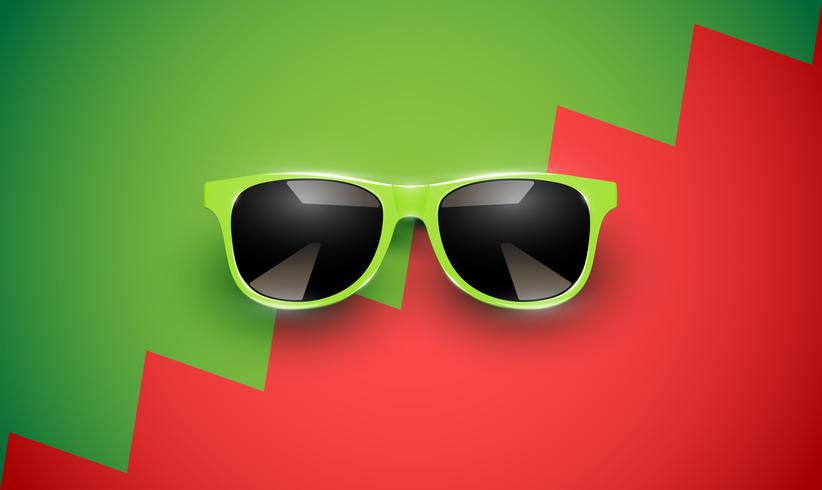 Realistic vector sunglasses on a colorful background, vector illustration