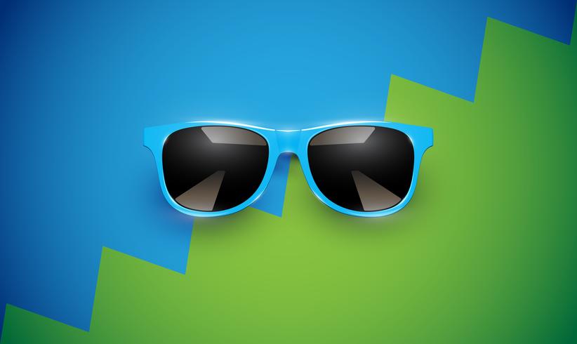 Realistic vector sunglasses on a colorful background, vector illustration