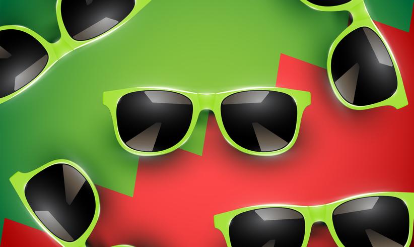 Realistic vector sunglasses on a colorful background, vector illustration