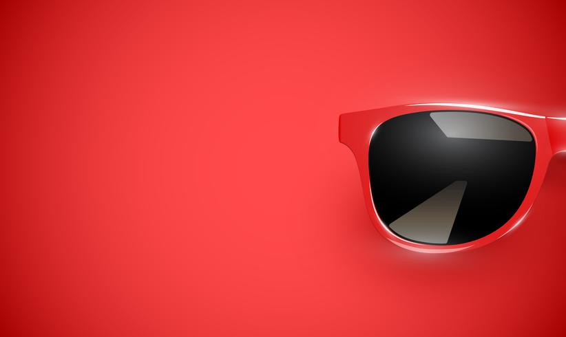 Gafas de sol vector realista en un fondo colorido, ilustración vectorial