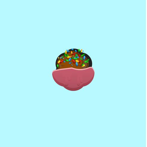 Sweet character from a fontset with, vector illustration