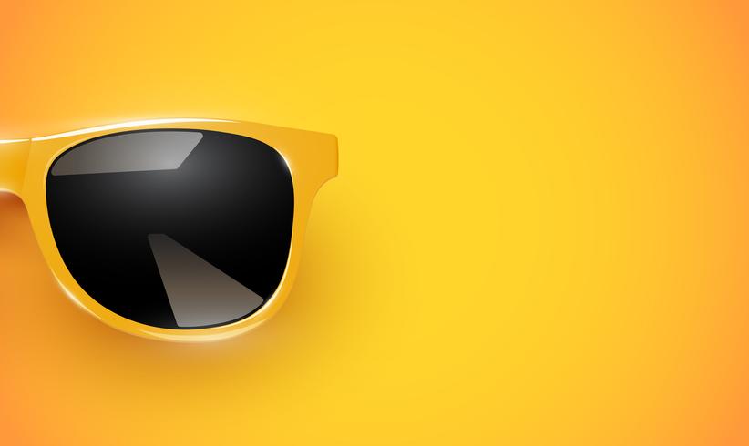 Gafas de sol vector realista en un fondo colorido, ilustración vectorial