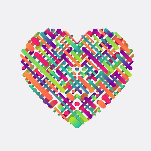 Colorful shape of a heart, vector illustration