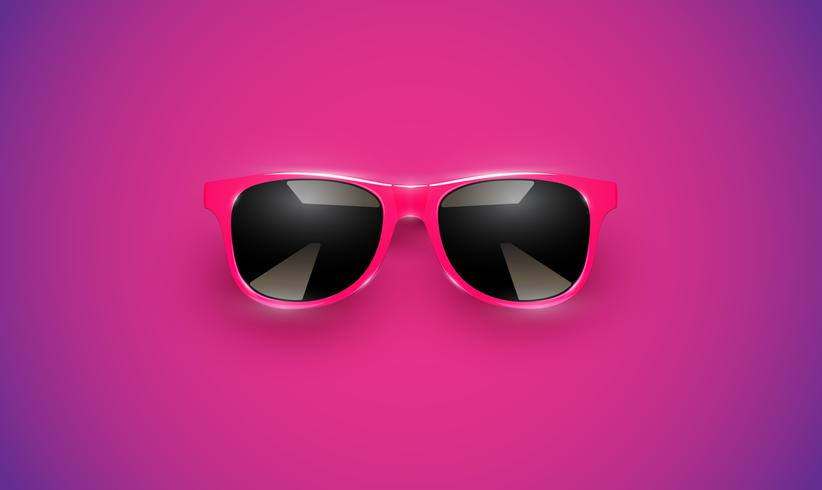 Realistic vector sunglasses on a colorful background, vector illustration