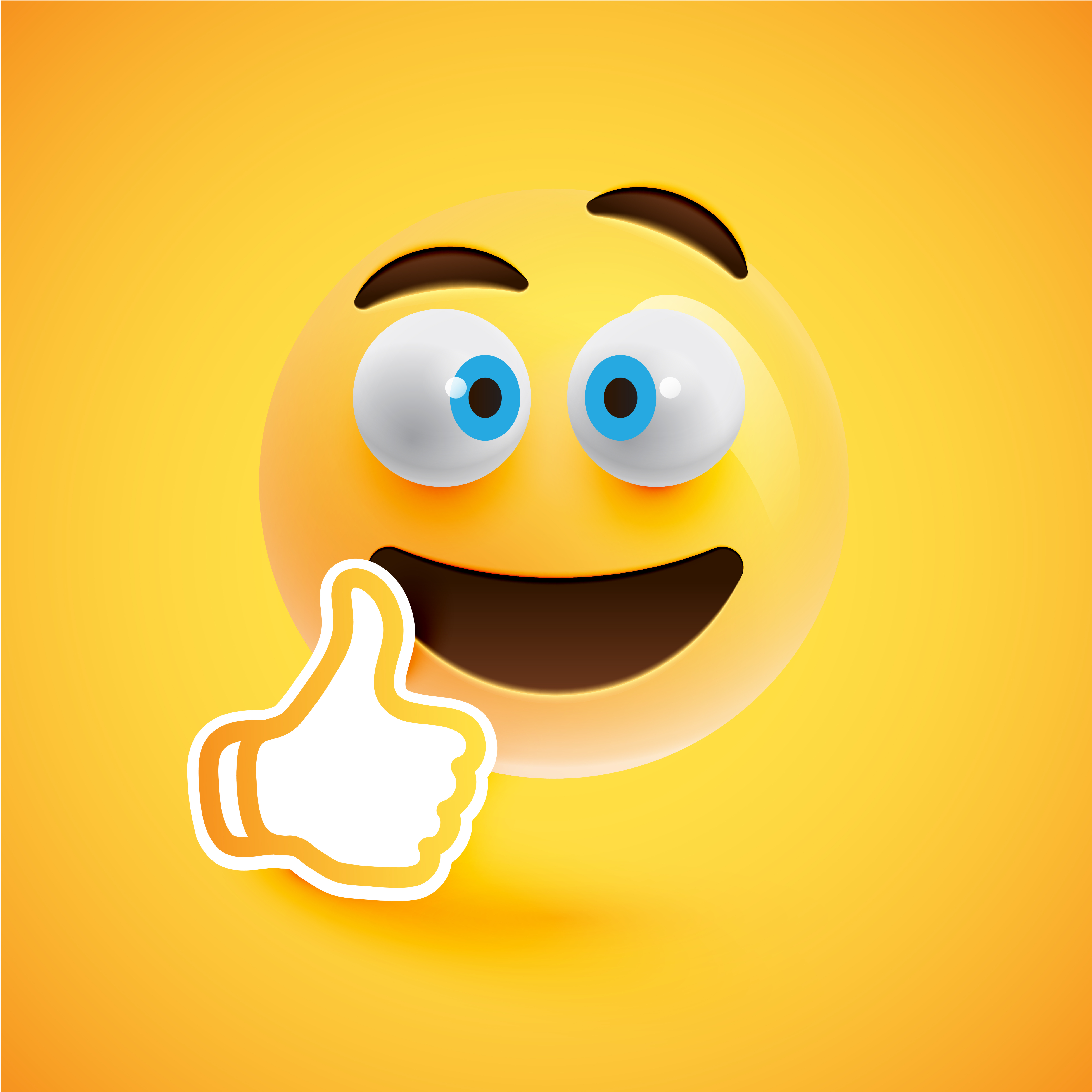  Emoticon  with thumbs  up  vector illustration 306352 Vector 