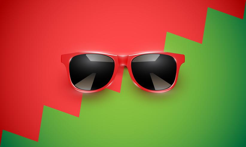 Realistic vector sunglasses on a colorful background, vector illustration