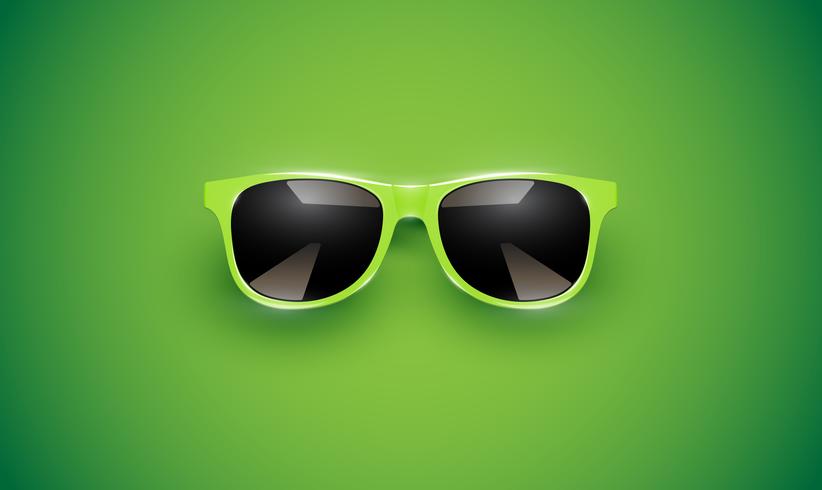 Realistic vector sunglasses on a colorful background, vector illustration