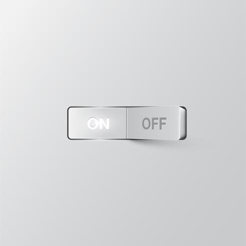 Realistic switch ON, vector illustration