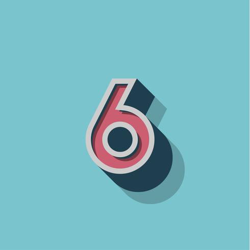 Retro 3D character from a fontset, vector illustration