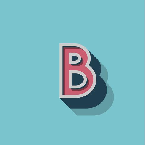 Retro 3D character from a fontset, vector illustration
