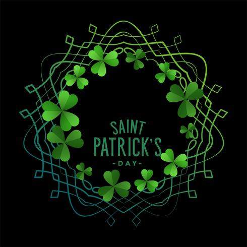 st patricks day green shamrock leaves frame background - Download Free Vector Art, Stock Graphics & Images