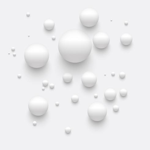 Abstract realistic spheres background, vector illustration