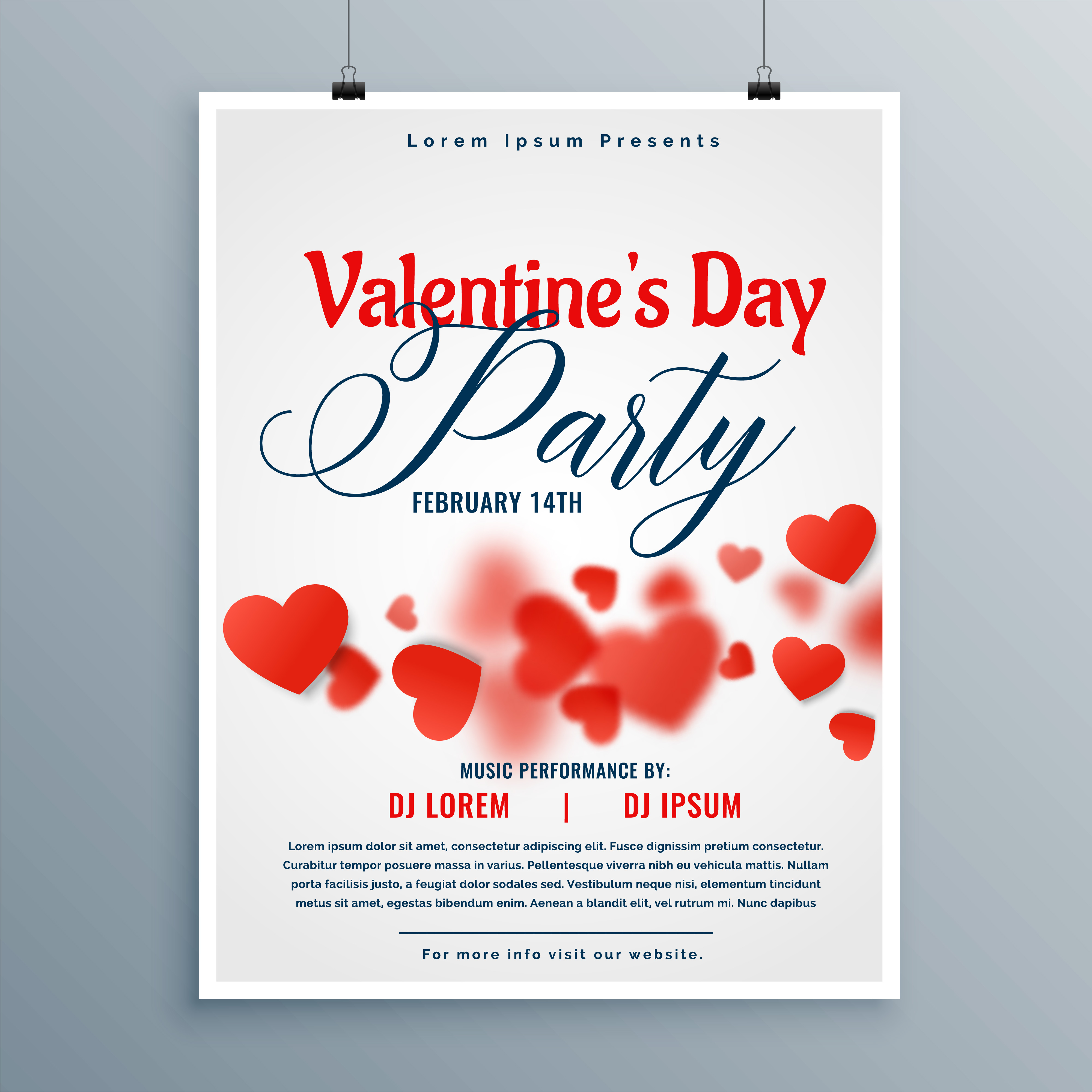 beautiful valentines day party flyer design - Download Free Vector Art, Stock Graphics ...