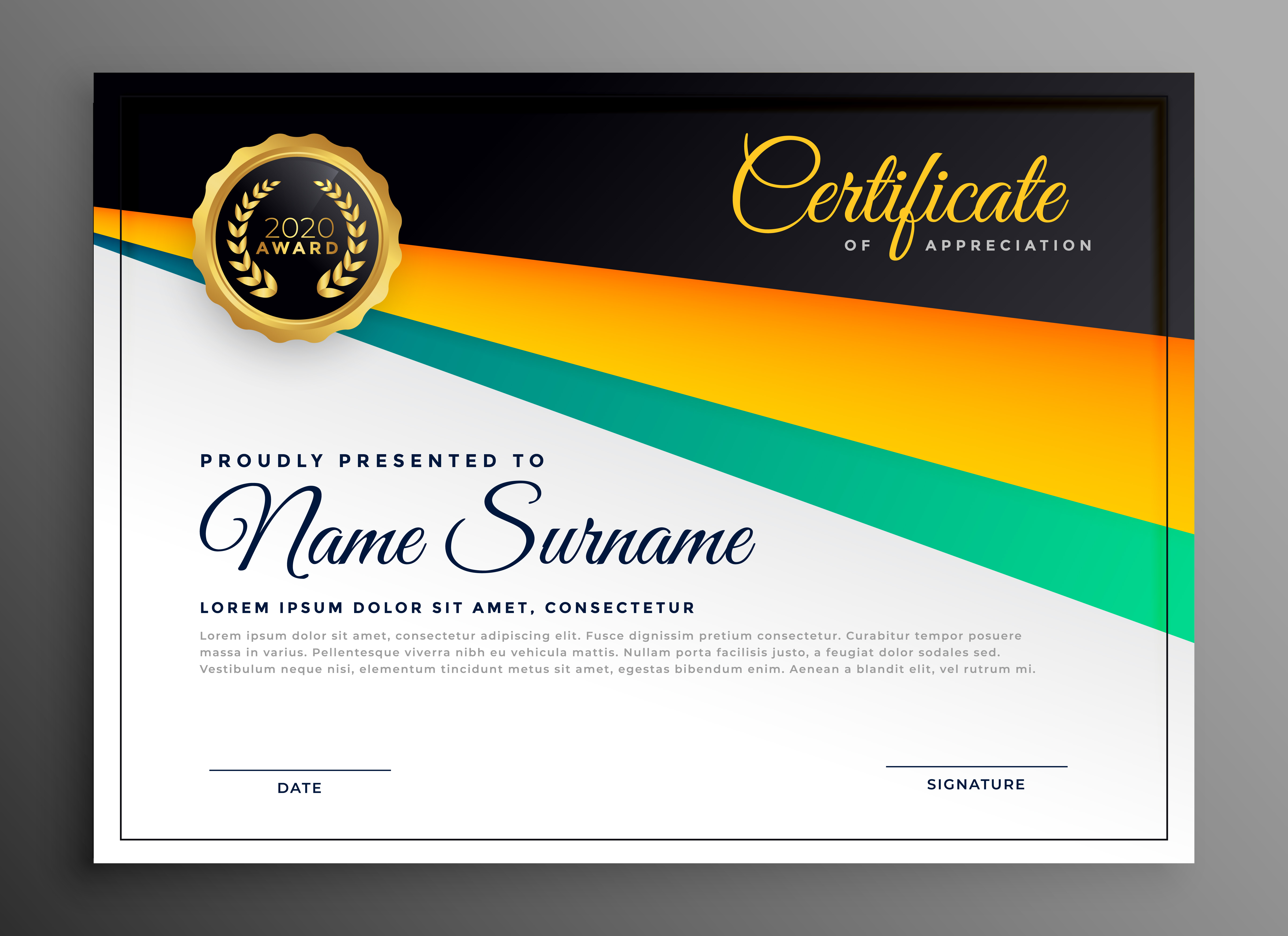 Stylish Certificate Of Appreciation Template Download Free Vector Art Stock Graphics Images