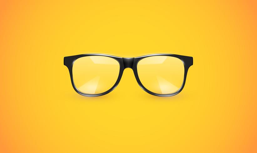 High detailed eyeglasses on colorful background, vector illustration