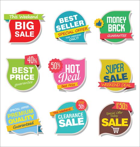 Modern badges stickers and labels collection vector