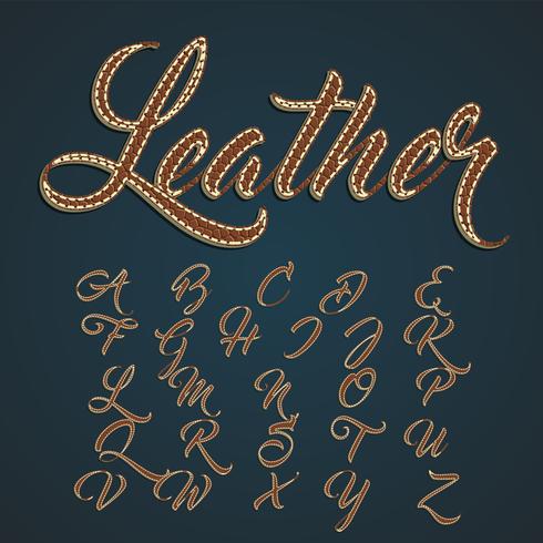 Realistic leather character set, vector illustration