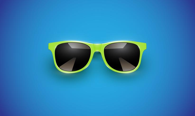 Realistic vector sunglasses on a colorful background, vector illustration