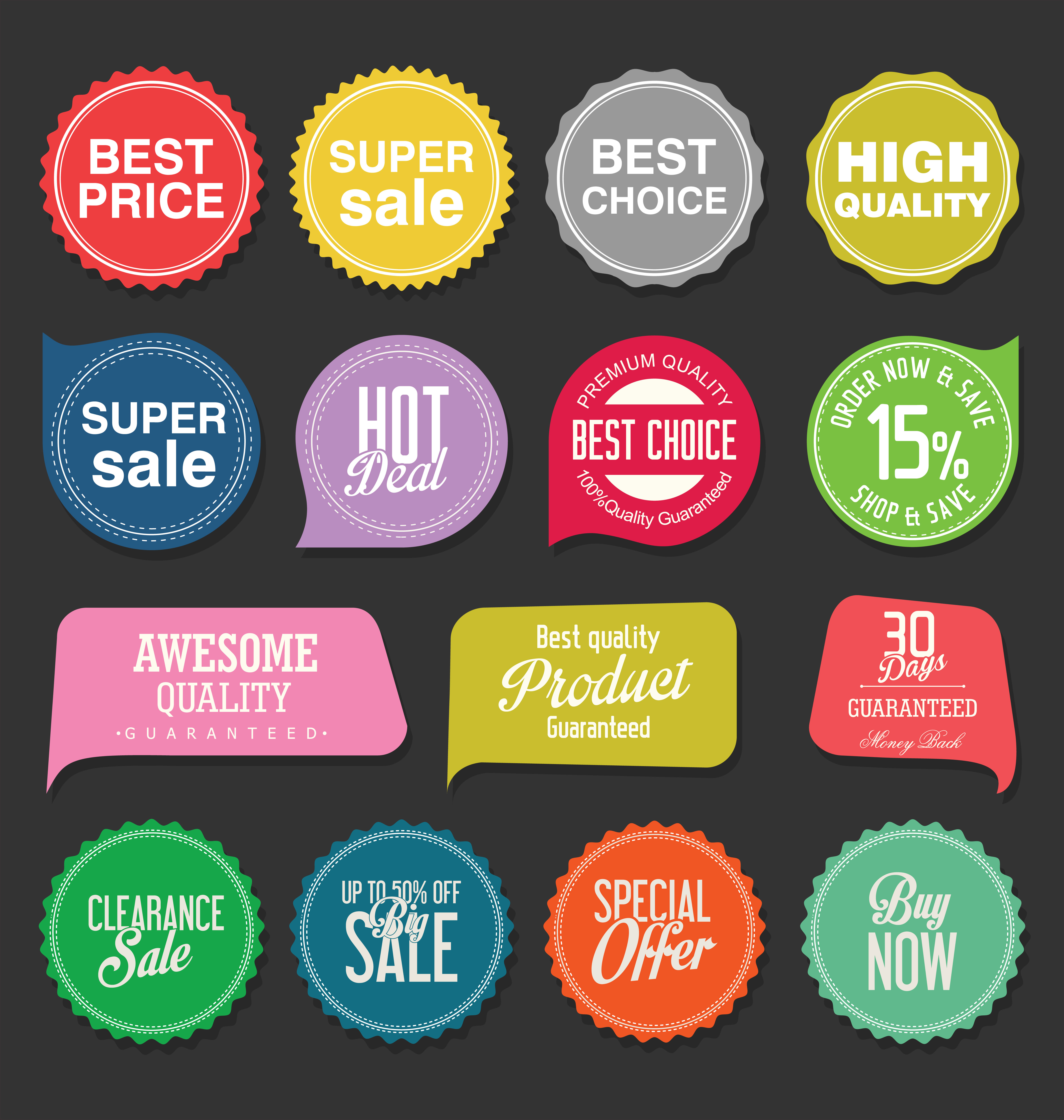 Modern badges stickers and labels collection 307754 Vector Art at Vecteezy