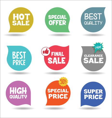 Modern badges stickers and labels collection vector