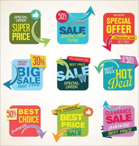 Modern badges stickers and labels collection vector