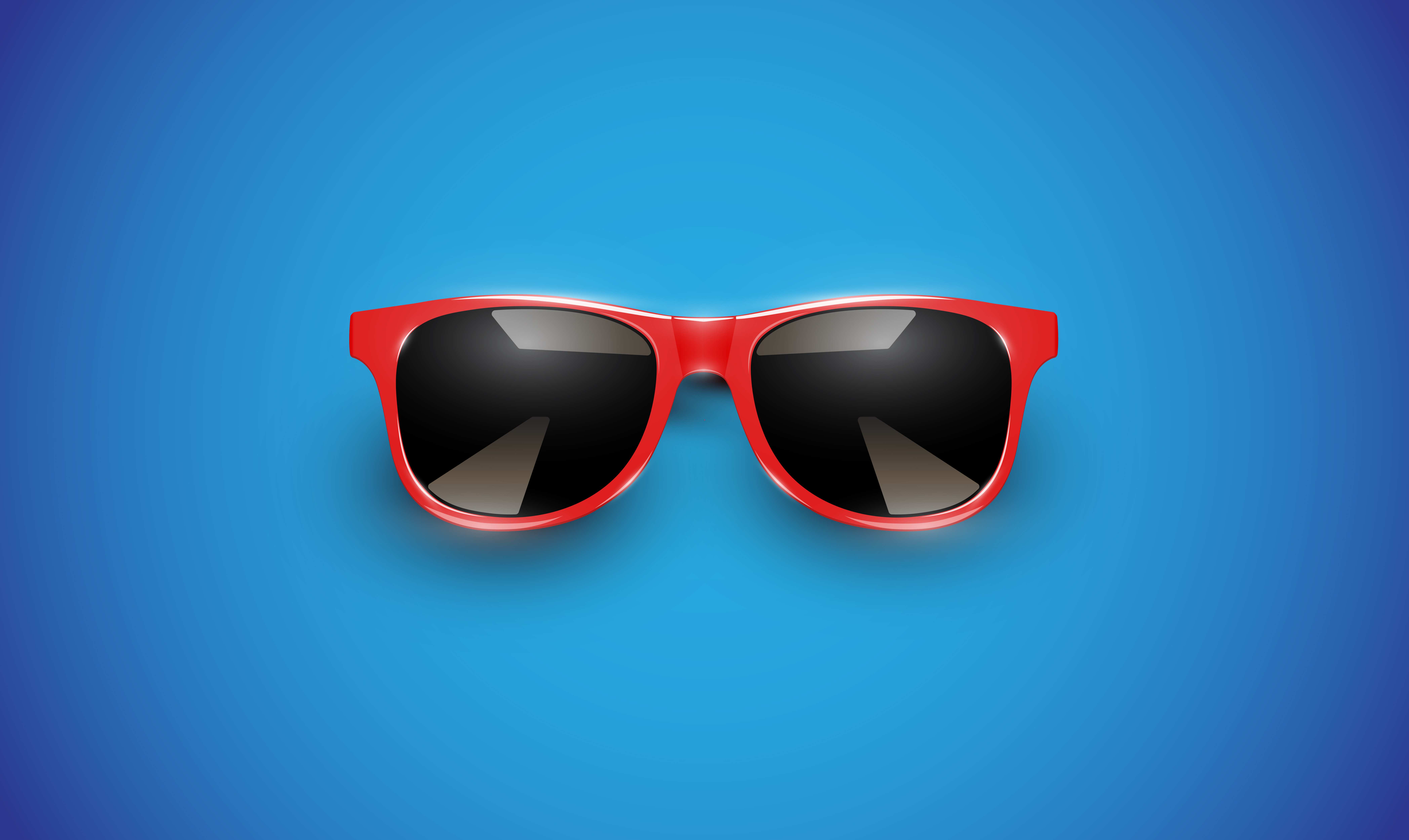 Realistic vector sunglasses on a colorful background, vector