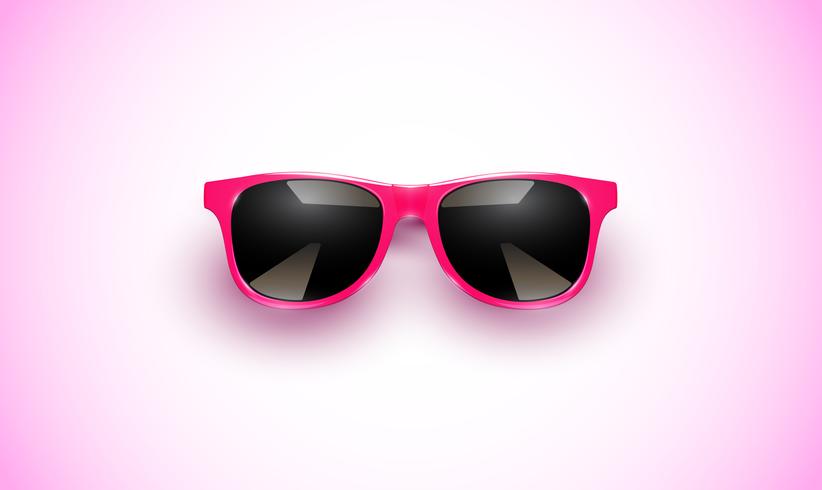 Realistic vector sunglasses on a colorful background, vector illustration