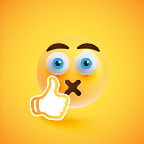 Emoticon con los pulgares hacia arriba, ilustración vectorial vector