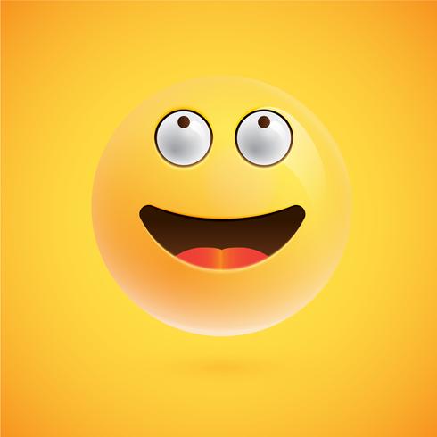 Realistic emoticon, vector illustration