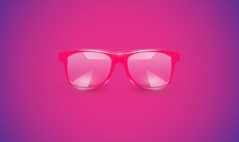 High detailed eyeglasses on colorful background, vector illustration