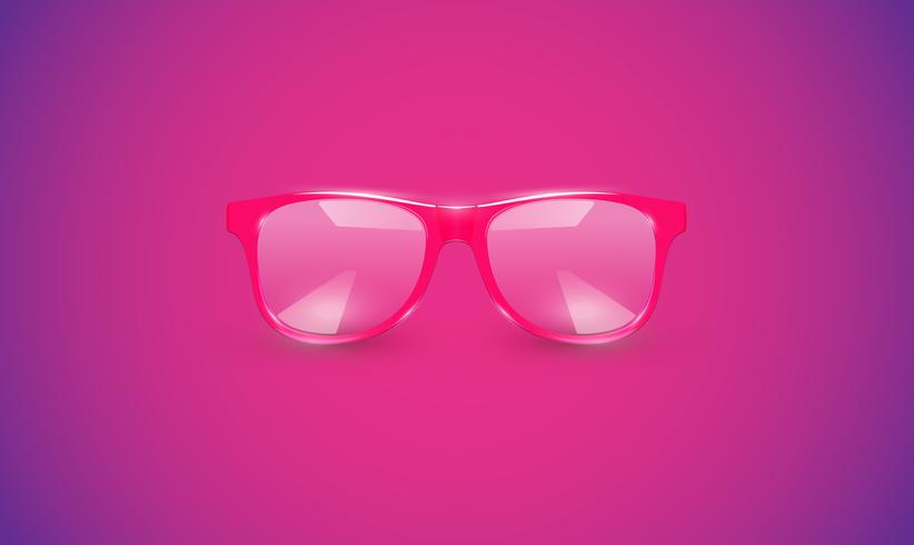 High detailed eyeglasses on colorful background, vector illustration