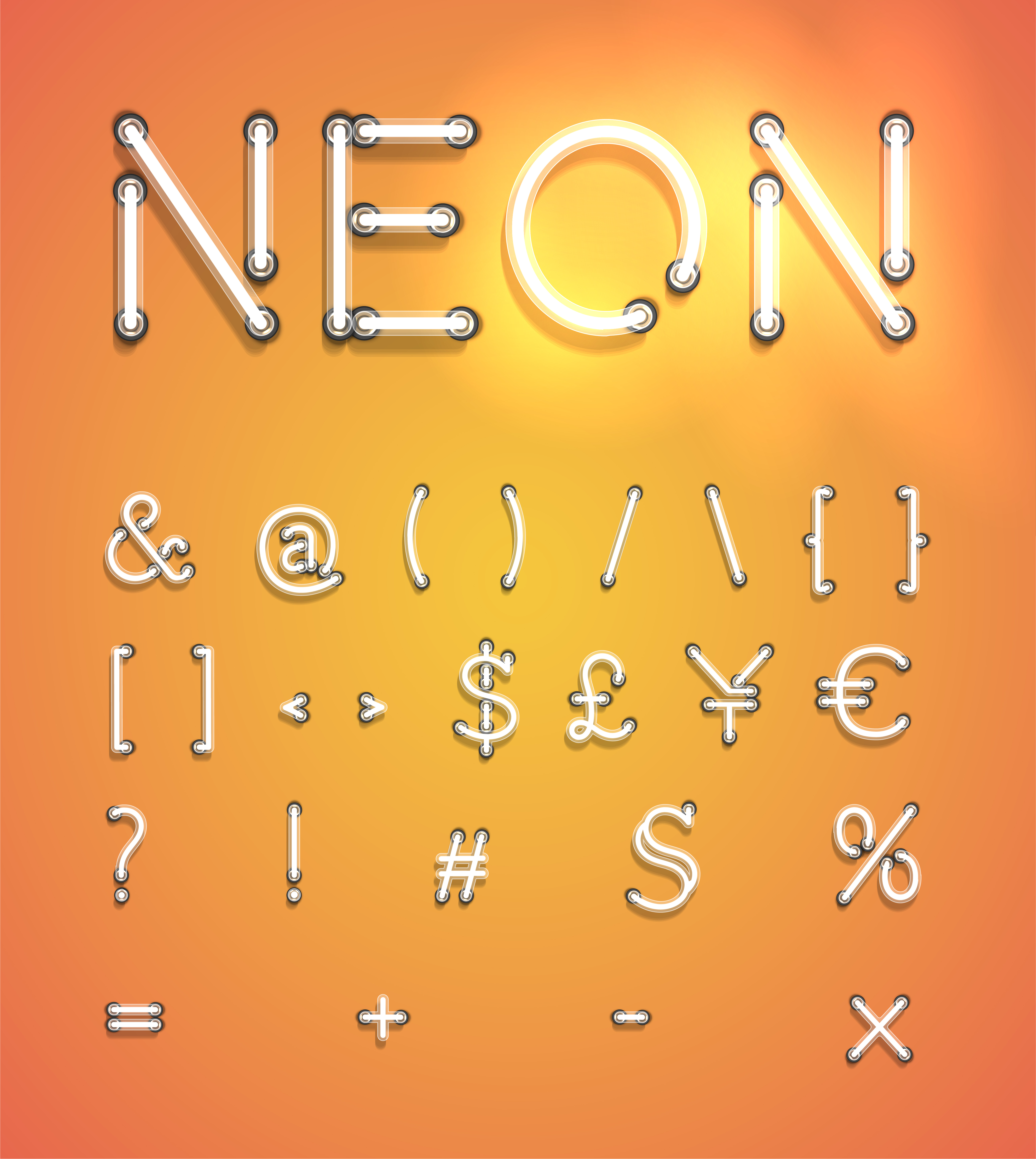 Realistic neon set, vector illustration 308291 Vector Art at Vecteezy