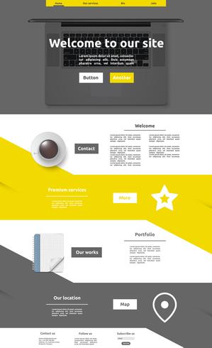 Modern website template for business, vector illustration