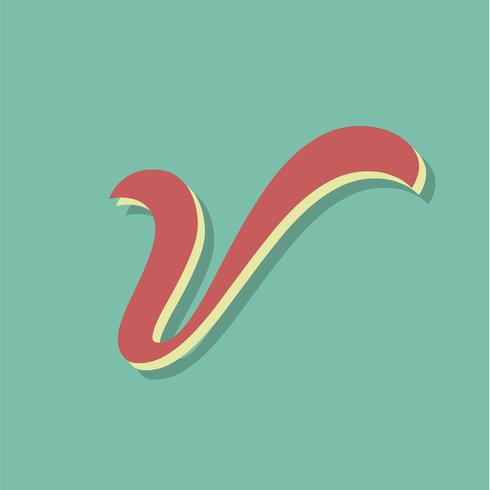 Retro character from a fontset, vector illustration