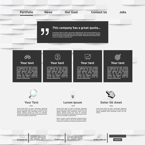 Modern website template for business, vector illustration