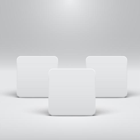 White template for websites or products, realistic vector illustration