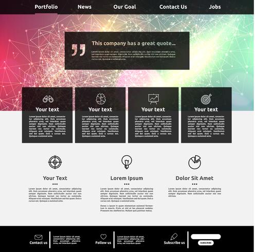 Modern website template for business, vector illustration