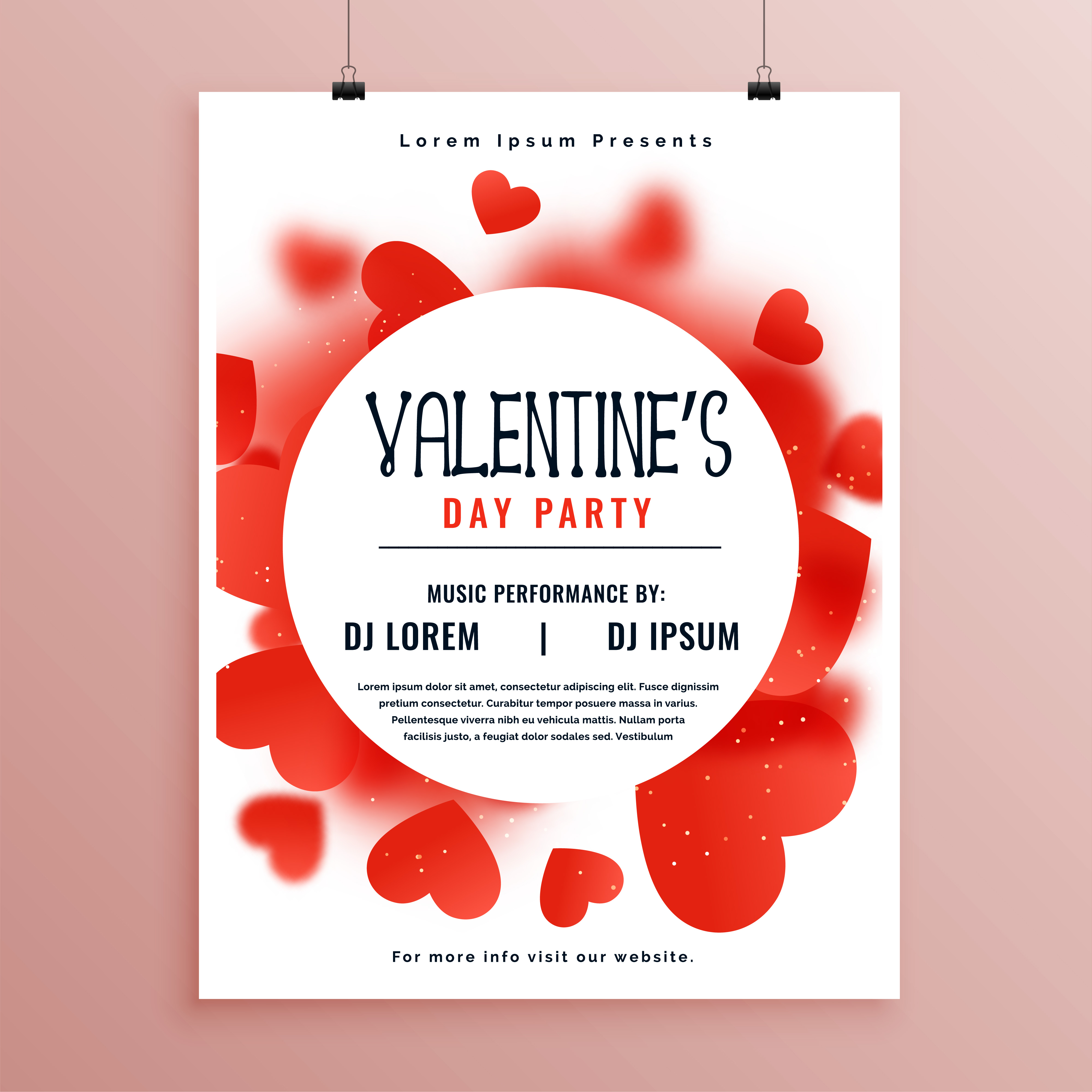 valentines day invitation flyer template design - Download Free Vector Art, Stock ...