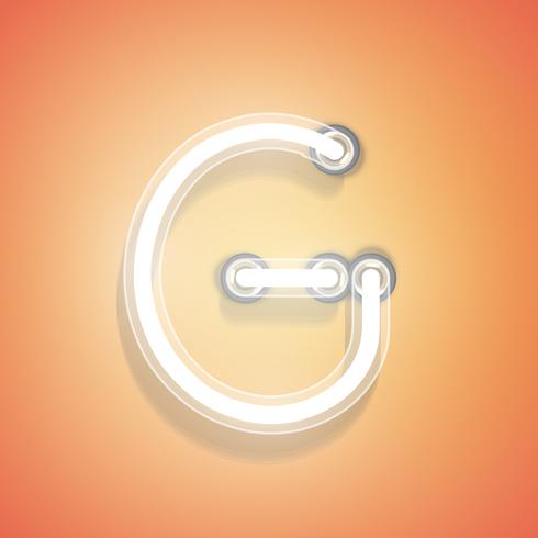 Realistic neon from a set, vector illustration