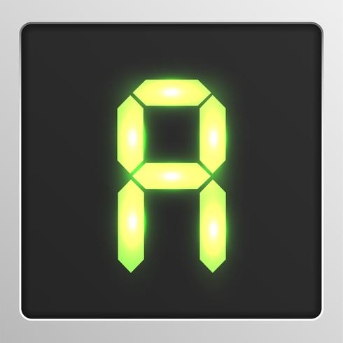 Digital character set typeface on a screen, vector illustration