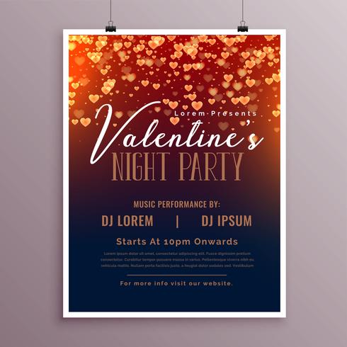 valentines day flyer template with falling hearts - Download Free Vector Art, Stock Graphics & Images