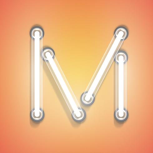 Realistic neon from a set, vector illustration