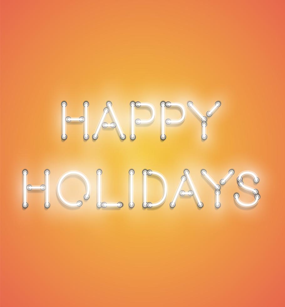 ‘HAPPY HOLIDAYS’ - Realistic neon sign, vector illustration 308910