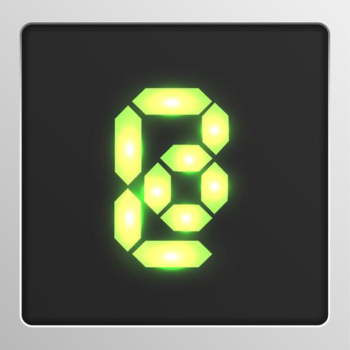Digital character set typeface on a screen, vector illustration