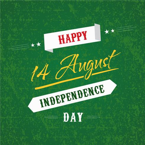 Happy Independence Day 14 August Pakistan Greeting Card vector