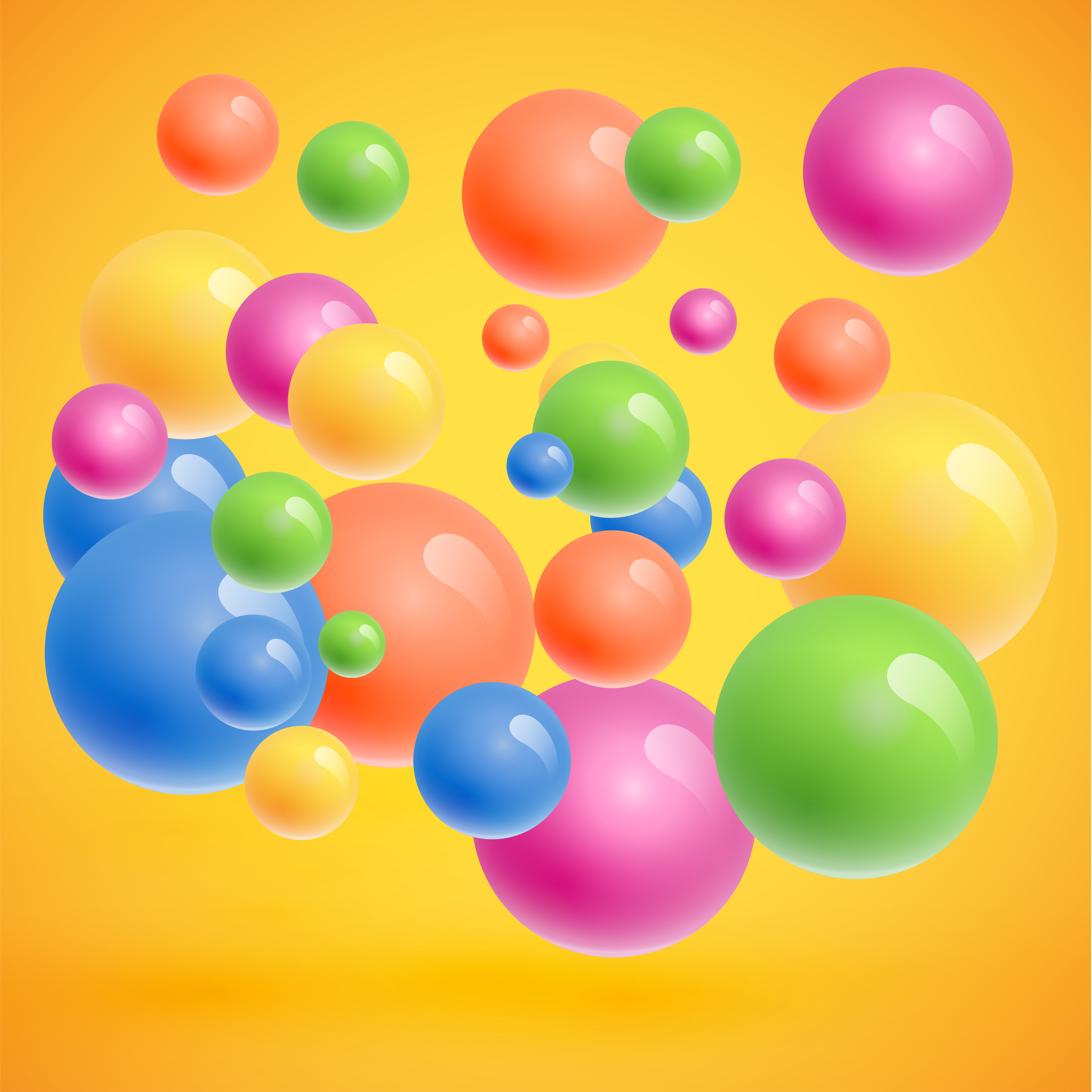 Colorful spheres floating, realistic vector illustration 309179 Vector