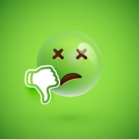 Emoticon with thumbs up, vector illustration