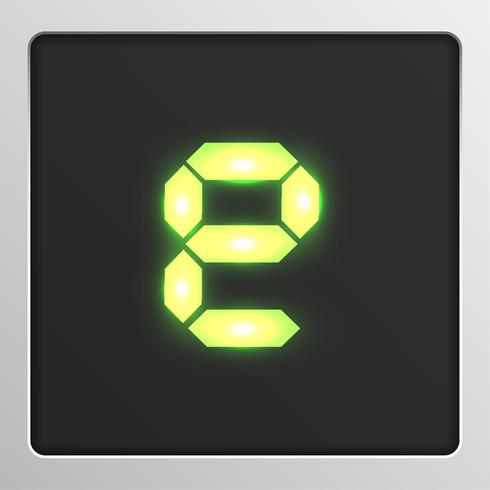 Digital character set typeface on a screen, vector illustration