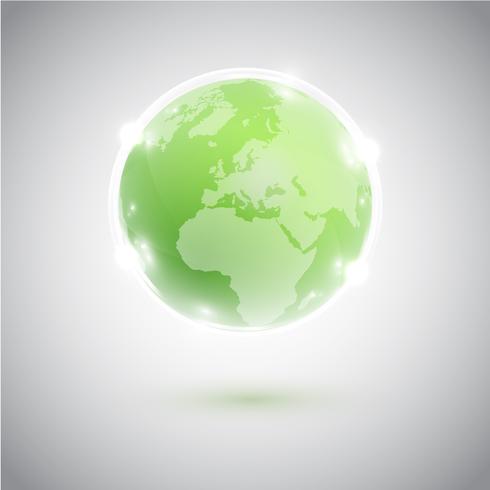 Green globe, vector illustration